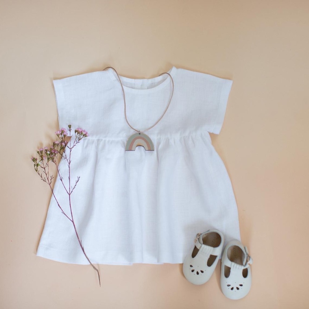New White linen dress,  high quality.